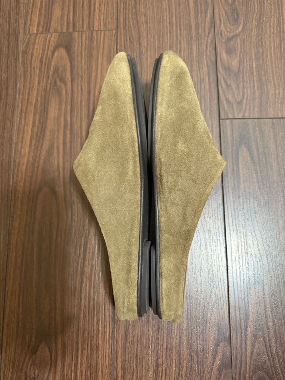 ZARA Brown Suede Mule Flats Slip On Minimalist Leather Slides Size 39 - Picture 5 of 12